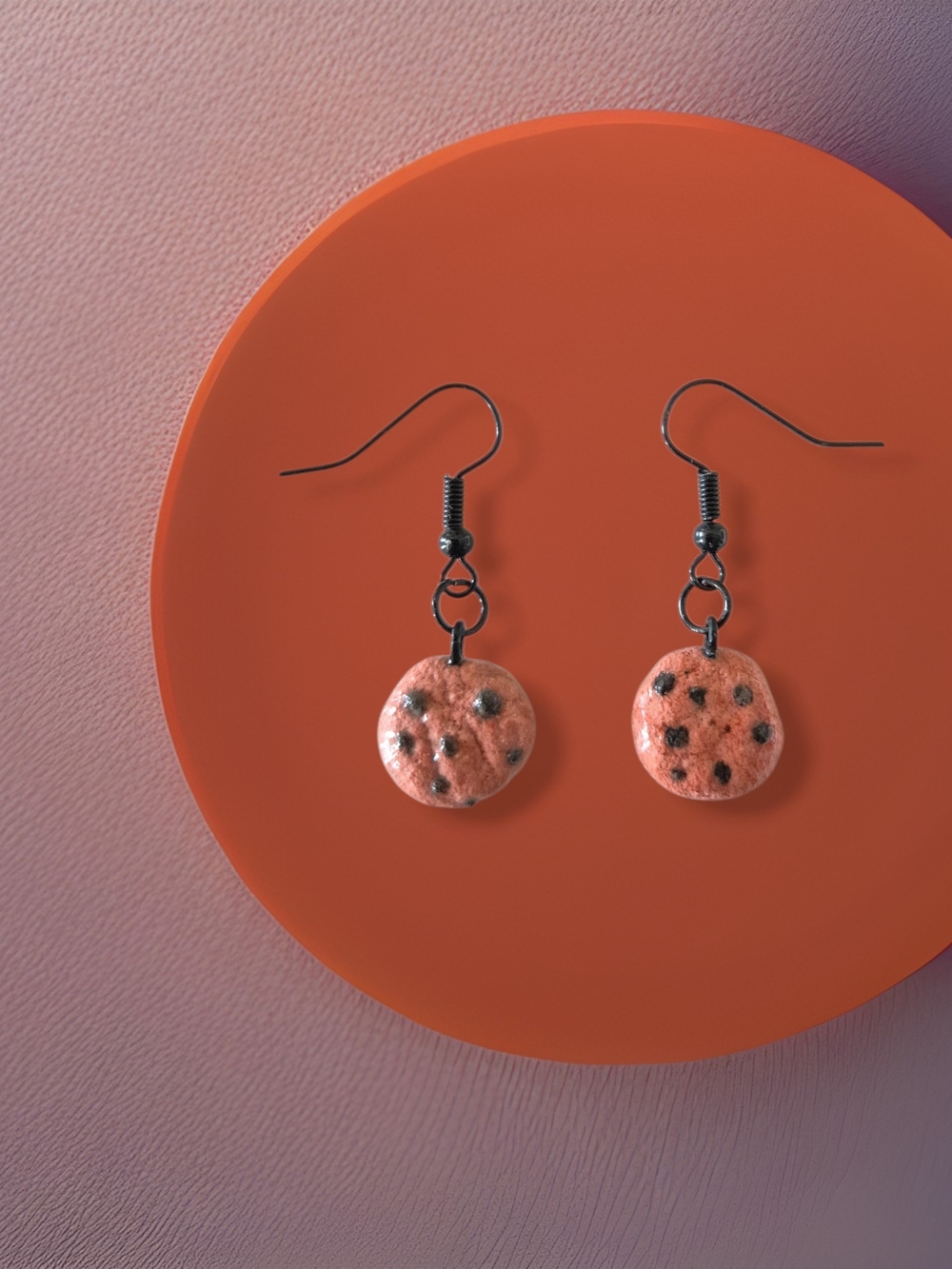 Handmade Chocolate Chip Cookies Drop Earrings ☆ Women Jewelry